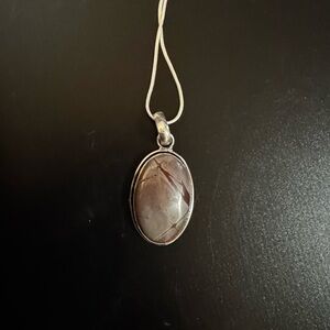 Mushroom Rhyolite Pendant Necklace